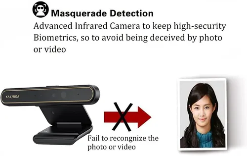 Miniatura 4 de Cámara USB IR de reconocimiento facial para Windows Hello, cámara web 1080P (nivel de entrada) con micrófonos duales para transmisión