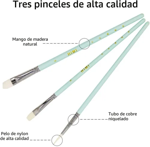 Miniatura 3 de HIMI - Juego de pintura gouache de 24 colores de 1 onza líquida (30 ml) cada uno, diseño exclusivo de envase de gelatina con 3 pinceles de pintura
