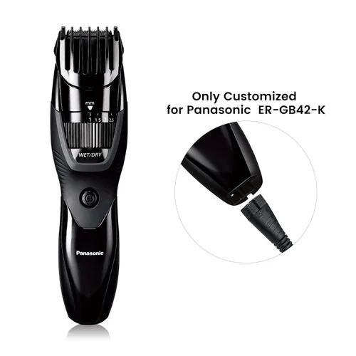 Miniatura 2 de Cargador de repuesto para afeitadora Panasonic ER-GB42-K, cable de carga para recortadora de barba, con cepillo de limpieza