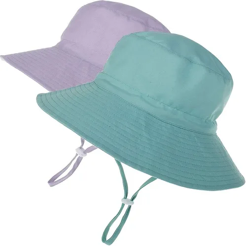 MaxNova Sombrero de sol para bebé de verano con UPF 50+, sombrero de pescador de ala ancha, sombreros de playa para bebés niños de 0 a 7 años,