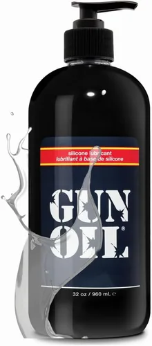 Gun Oil Lubricante a base de silicona de 32 onzas, lubricante sexual personal de larga duración, hipoalergénico, sin perfume, sin residuos,