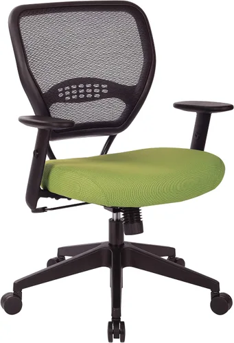 Miniatura 11 de Space Seating Serie 55 - Silla de escritorio de oficina ajustable con soporte lumbar integrado, malla negra