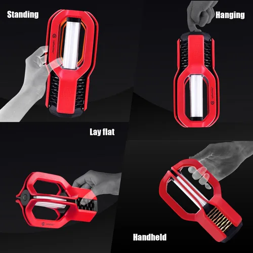 Miniatura 6 de Linterna LED recargable para campamento, diseño de agarre libre, 4 modos, impermeable IP65, brillo cálido de 3000 K, luz ligera y portátil