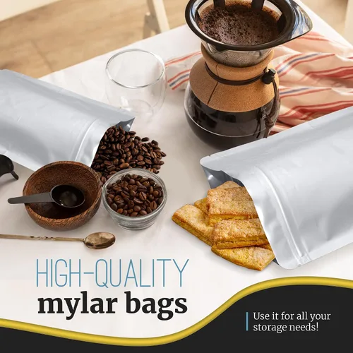 Miniatura 9 de 50 bolsas de Mylar para almacenamiento de alimentos, bolsas de Mylar de 0.5 y 1 galón con absorbentes de oxígeno de 400 cc - 9.4 mil extra gruesas