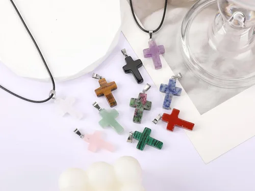 Miniatura 10 de Zenkeeper Colgante hexagonal de cristal natural – Piedra de cuarzo puntiaguda/piedra curativa en forma de corazón para hacer joyas y collares