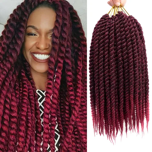 Cabello de ganchillo Havana Twist, 6 paquetes de trenzas de ganchillo de 22 pulgadas, trenzas de ganchillo senegalesas Jumbo Havana Twist (T1B/BUG)