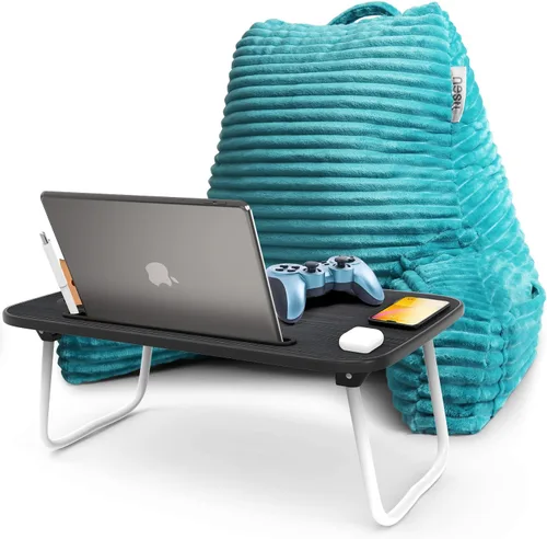 Miniatura 36 de Nestl Almohada de lectura para niños y adolescentes con espuma viscoelástica triturada, almohadas de respaldo de felpa de corte lujoso para leer