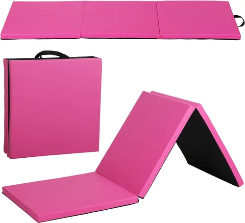 Miniatura 11 de Colchoneta de gimnasia para gimnasio en casa, plegable, portátil, de 6 x 2 x 2 pulgadas, extra gruesa, con asas de transporte, para niños y adultos
