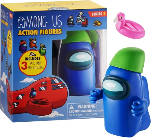 P.M.I. Figura de acción Among Us, uno de los cuatro coleccionables de 4.5 pulgadas de alto, juguetes Among Us y mini juguetes jugables, figura con