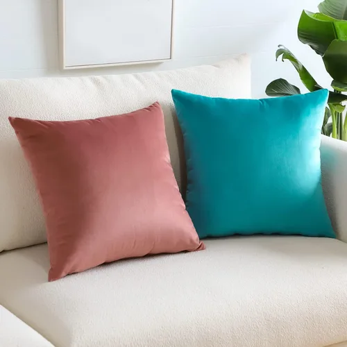 Miniatura 6 de Artscope Fundas de Almohada de Terciopelo de Lujo Súper Suaves Decorativas Cuadradas Fundas de Cojín para Sofá Sillón Dormitorio Decoración