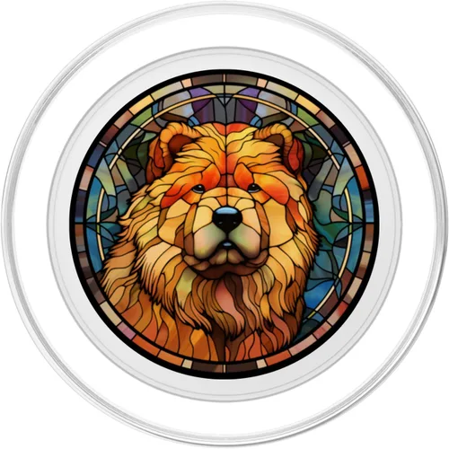 Miniatura 2 de Chow Chow Dog Stained Glass Leadlight Artistic Design PopSockets MagSafe PopGrip for iPhone