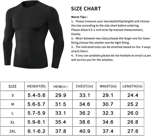 Miniatura 5 de Camisetas de compresión atléticas para hombre, de manga larga, camisetas de entrenamiento frescas y secas para gimnasio, camiseta deportiva activa