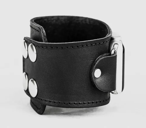 Miniatura 7 de Correa de cuero cosida ancha compatible con Apple Watch de 1.496 in 1.575 in 1.614 in 1.654 in 1.732 in 1.772 in 1.811 in 1.929 in, hecho a mano UA