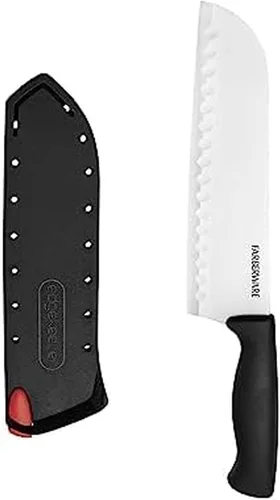 Miniatura 11 de Farberware Edgekeeper – Cuchillo de carnicero de 15 cm con cubierta autoafilable, cuchillo de cocina de acero inoxidable de alto carbono con mango