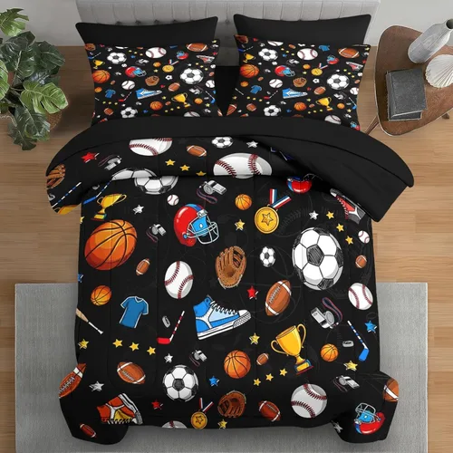 Miniatura 14 de Pamnest Juego de edredón tamaño individual, ropa de cama retro de 5 piezas para niños y adultos, juego de sábanas con estética hippie para niños