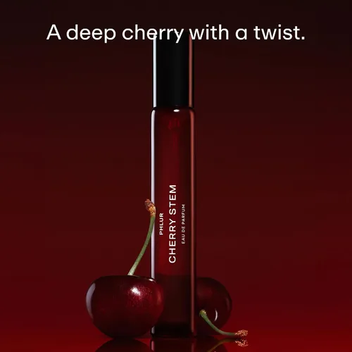 Miniatura 2 de PHLUR Perfume Cherry Stem para mujeres y hombres, 0.3 fl oz - Eau de Parfum de cereza negra y caramelo, madera afrutada con brandy de naranja