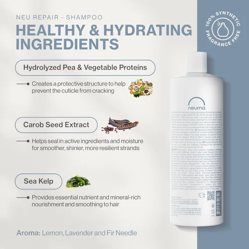 Miniatura 3 de Neuma Neu Repair Shampoo - Revitalizes, and Strengthens Damaged Hair, Sulfate-Free, Lemon, Lavender and Fir Needle Scent