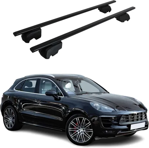 Miniatura 12 de OMAC Portaequipajes con cerradura para Porsche Macan 2015-2025, color negro, antirrobo, para viajes, kayak, canoa, surf, esquí, snowboard, camping