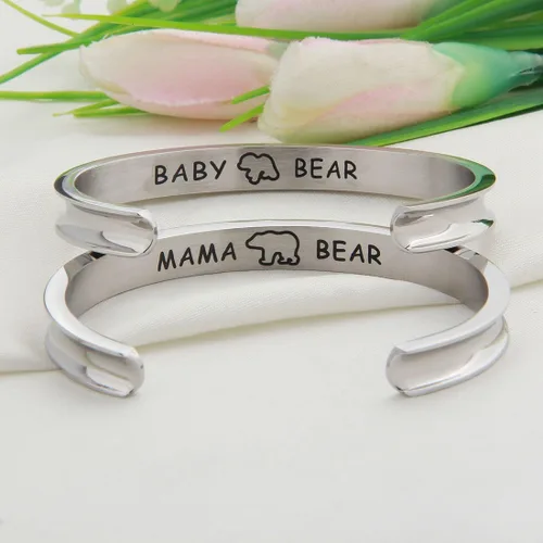 Miniatura 2 de WUSUANED - Juego de pulsera para madre e hija con diseño de oso y corbata de bebé