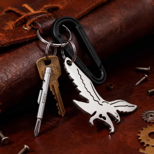 Miniatura 3 de Llavero abrebotellas con forma de águila calva, aleación de zinc, llavero de abrebotellas de cerveza de plata, llavero de viaje, abridor de cerveza