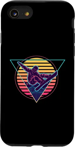 Miniatura 13 de iPhone 15 Retro Futuristic Snowboarder Synthwave Snowboarding Case