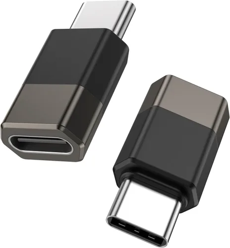 Fidioto Paquete de 2 adaptadores USBC a USB C, adaptadores de aleación de zinc, adaptador USBC hembra a USB-C macho OTG compatible con teléfonos
