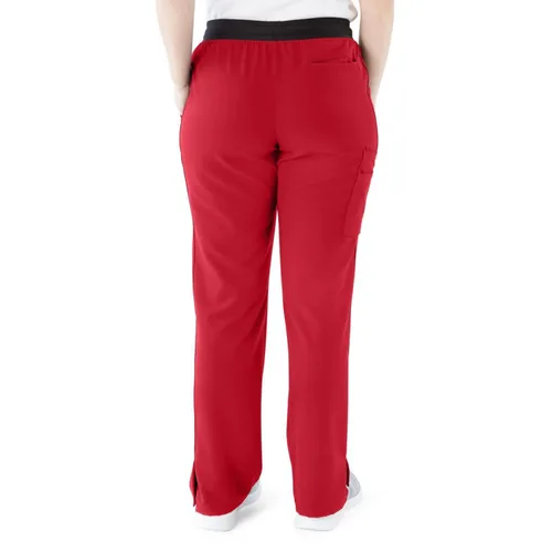 Miniatura 63 de ave. Varick - Pantalón médico de tiro medio para mujer, pierna recta, seis bolsillos, color azul caribeño, talla S