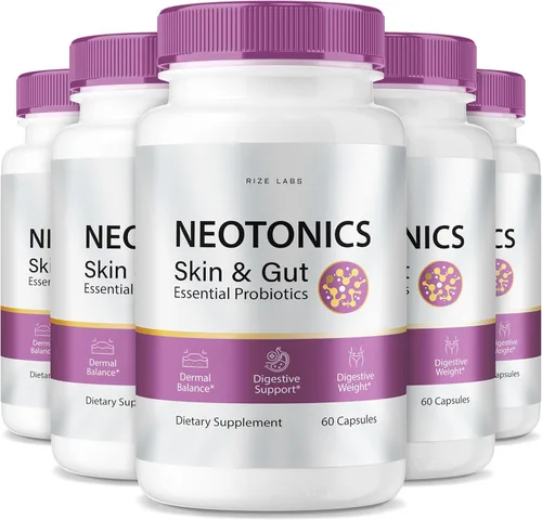 Miniatura 8 de Cápsulas Neotonics para la piel y el intestino para el cuidado de la piel, probióticos esenciales, píldoras de suplementos de salud (120 cápsulas)