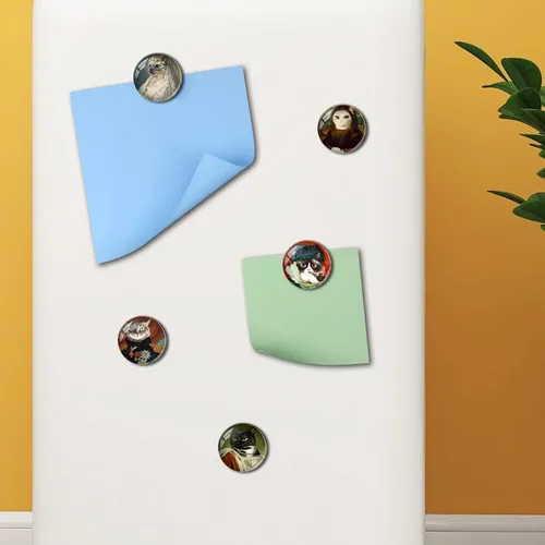 Miniatura 5 de 12 imanes de cristal para nevera, lindos gatos, imanes decorativos para refrigerador, para cocina, oficina, pizarra, gabinete y lavavajillas