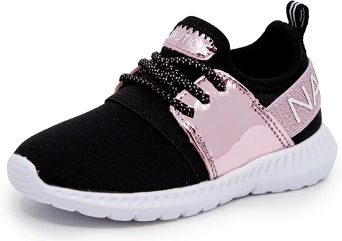 Nautica - Tenis modernos y con detalles metálicos para niñas zapato deportivo para correr con cordones I kappil I niña grande niña pequeña niña