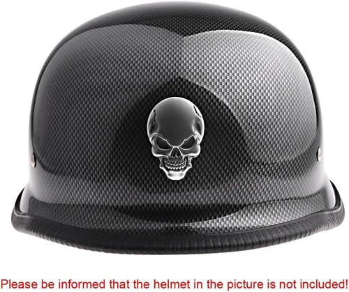 Miniatura 5 de Calcomanía 3D con emblema de calavera de hueso cromado con logotipo, guardabarros, automóvil, motocicleta (ojos negros plateados, paquete de 2)