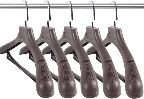 Miniatura 10 de DEDU Perchas de traje para hombre, paquete de 15 unidades de 17.1 pulgadas de ancho, perchas blancas sin protuberancias de hombro antideslizantes