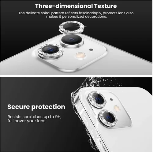 Miniatura 6 de Tensea Protector de lente de cámara compatible con iPhone 12 / iPhone 12 Mini, protector de pantalla de vidrio templado 9H para iPhone 12 mini