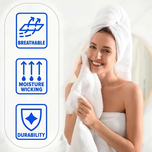 Miniatura 5 de SUPERIOR Juego de 6 toallas de algodón surtido de 6 piezas, incluye 2 toallas de baño, 2 manos, 2 toallas faciales, suaves, absorbentes, accesorios