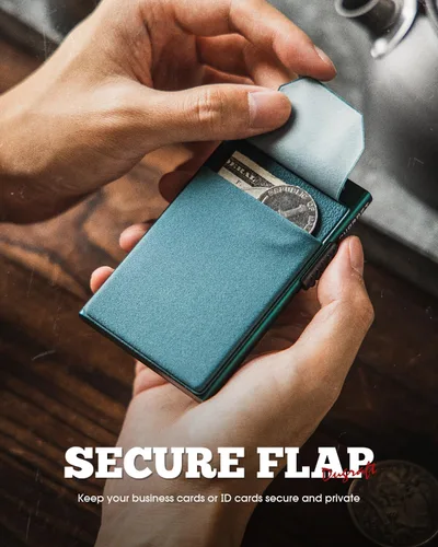 Miniatura 11 de DUGRAFT Tarjetero para tarjetas de crédito con bolsillo para dinero, minimalista, delgado, de aluminio, de metal, para hombres, con bloqueo RFID