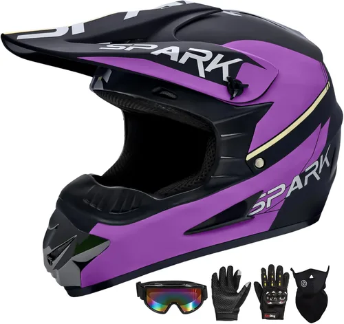 Miniatura 9 de Casco de motocross juvenil para niños, aprobado por el DOT, equipo de seguridad de cara completa para bicicleta de montaña, ATV, motocross