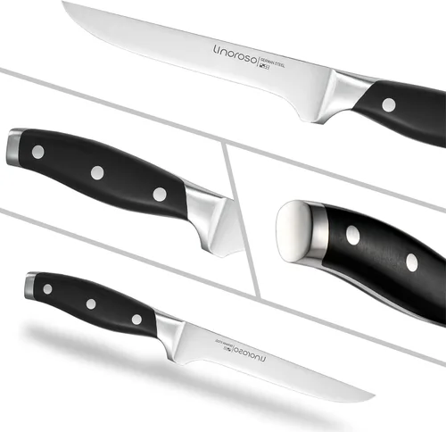 Miniatura 2 de linoroso Cuchillo deshuesador de 5.7 pulgadas con elegante caja de regalo, cuchillo de filete de acero inoxidable de carbono alemán forjado afilado