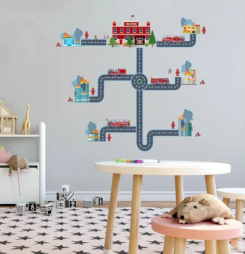 Miniatura 16 de The City - Vinilo adhesivo de vinilo para habitación de niños, camión de basura, colección de residuos sólidos, para dormitorio de niños, sala