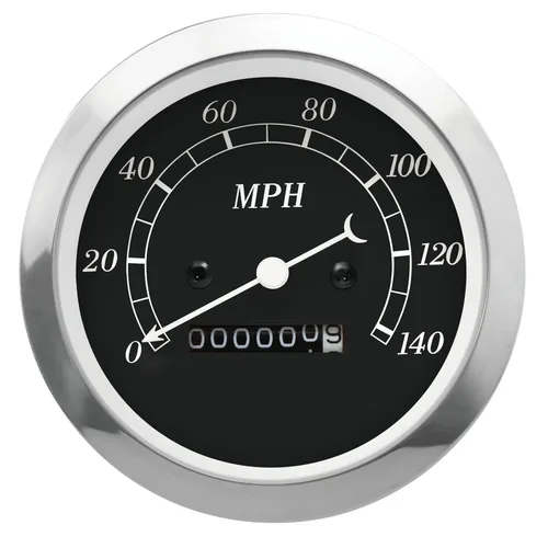 Miniatura 6 de MOTOR METER RACING Serie Clásica 85mm 3-3/8" Velocímetro Mecánico Analógico Odómetro 0-225 km/h Dial Blanco Aguja Negra Iluminación de Bombilla