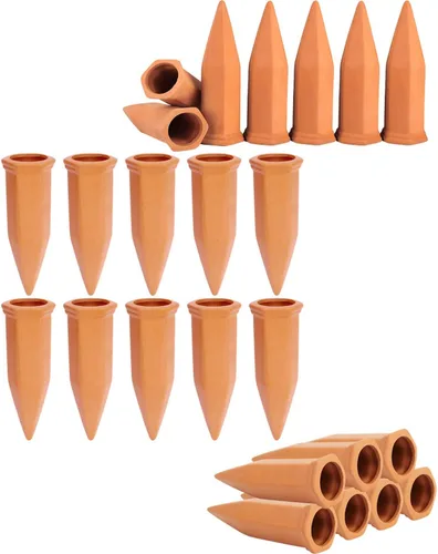 Miniatura 7 de vensovo 10 picos de riego de terracota, estacas automáticas de riego automático, dispositivos de riego de plantas para botellas de vino, botellas