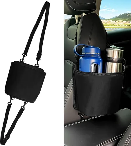Expansor de Portavasos de Coche para el Lado del Asiento, Bolsa de Almacenamiento Colgante Multifuncional para Botella de Agua, Taza y Bebida en el