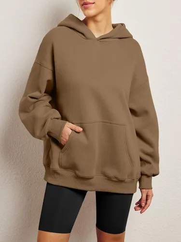 Miniatura 48 de AUTOMET Sudaderas de gran tamaño con capucha de forro polar para mujer, camisas de manga larga, sudaderas con bolsillo para otoño 2025