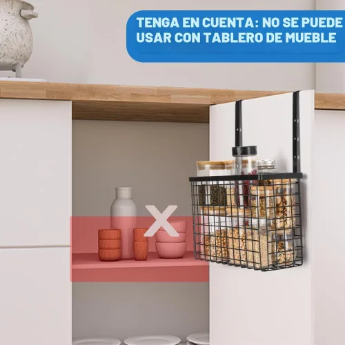 Miniatura 3 de YMCCOOL Paquete de 2 Organizadores de Puerta de Gabinete, Organizador Sobre la Puerta del Gabinete con Barras para Toallas, Almacenamiento Colgante