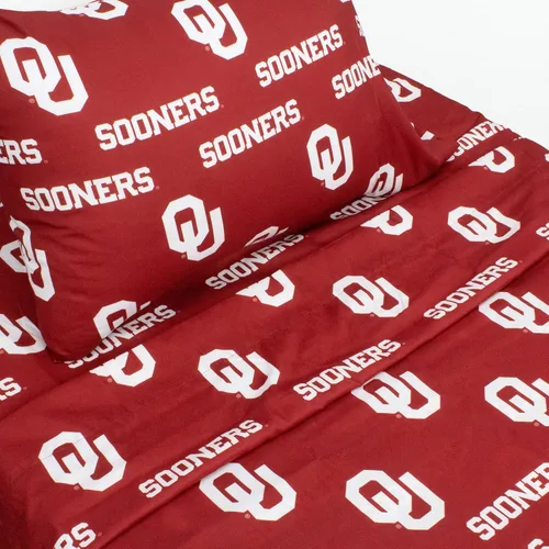 Miniatura 3 de College Covers Everything Comfy Oklahoma Sooners - Juego de sábanas de 3 piezas, tamaño individual, fondo del color del equipo, 1 sábana encimera, 1