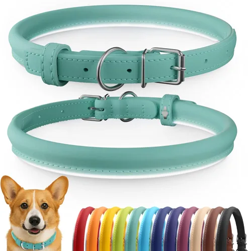Miniatura 54 de CollarDirect Collar de perro con tachuelas, collares de cuero para mascotas para perros pequeños, medianos y grandes, acolchado suave, marrón, negro