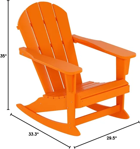 Miniatura 159 de WestinTrends Silla mecedora Malibu de poliéster para exterior/patio Adirondack, Negra