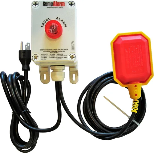 Sump Alarm Alarma de agua alta para bomba de sumidero y agua séptica, alarma acústica de 90 dB resistente a la intemperie con interruptor de