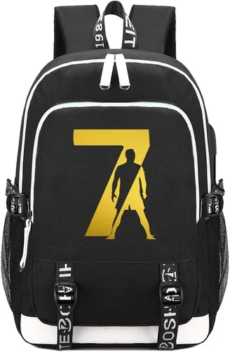 Soccer Player 7 Mochila deportiva multifunción para viajes, portátil, para fanáticos del fútbol, para hombres y mujeres, negro - 2, Tamaño único,
