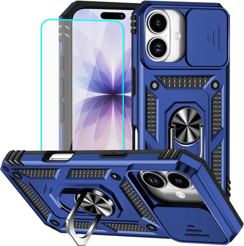 Miniatura 19 de HNHYGETE Funda para iPhone XR con protector de pantalla HD: [grado militar de 20 pies probada en caídas] Funda protectora para cámara deslizante a