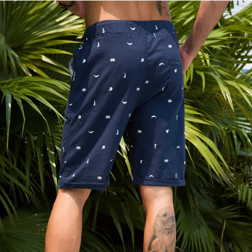Miniatura 5 de Boisouey - Pantalones cortos de verano para hombre, de lino, estilo informal